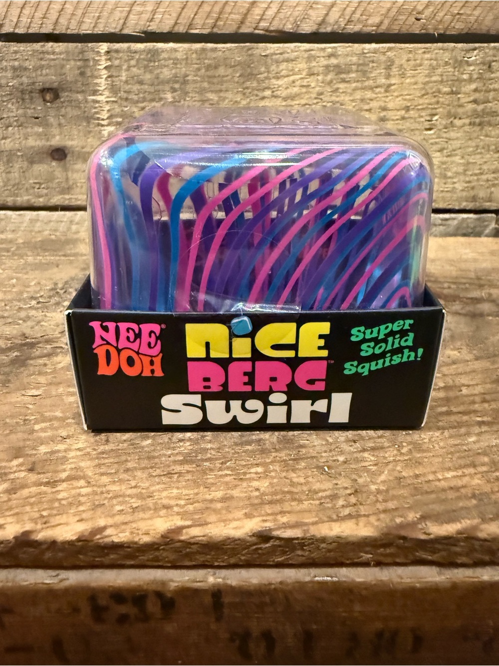 NeeDoh Nice Berg Swirl Super Solid Squish Toy - Blue & Pink